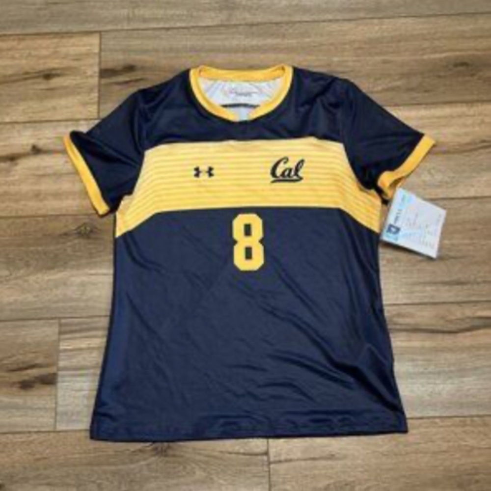 Under Armour California Golden Bears Soccer Jersey SZ MEDIUM Yellow Navy UJUJ2PW